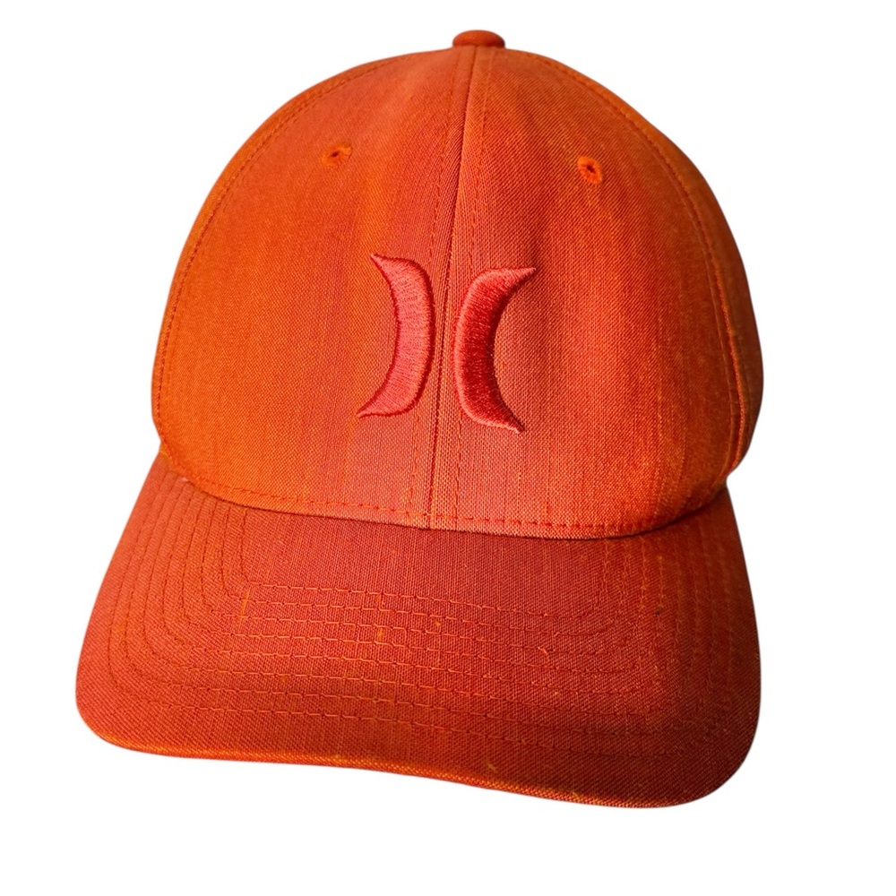 HURLEY Yupoong Orange Ball Cap Hat Red Rage Flex Fit Size Large / XL